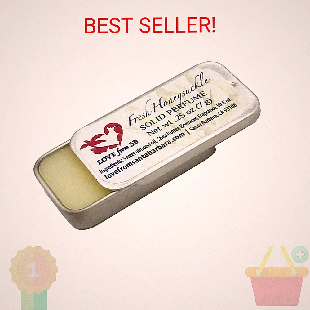 Compact Personal Fresh Honeysuckle Solid Perfume | Luxurious Artisan Spa Gift fo
