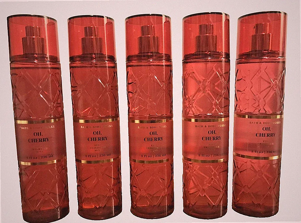 OH CHERRY FINE FRAGRANCE MIST BODY SPRAY BATH BODY WORKS LUXURY LINE RETIRED X5